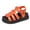 Orange, variant on Women's Leather Platform Gladiator Sandals Open Toe Adjustable Buckle Strap Summer Breathable Beach Sandals Orange Size 8