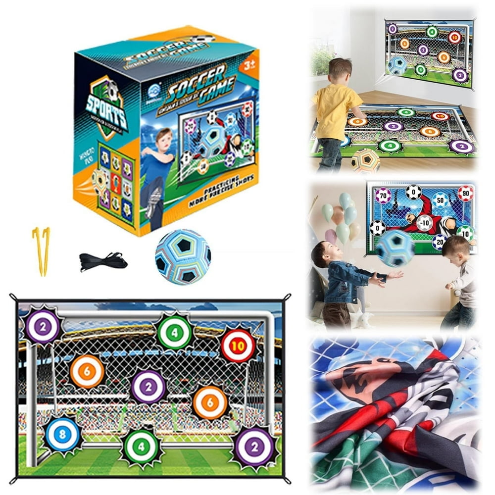 Ensemble De Jeu De Football Avec Tapis D’entraînement – Tissu Doux, But Intérieur/extérieur, Ballon Inclus, Pour Enfants Dès 3 Ans