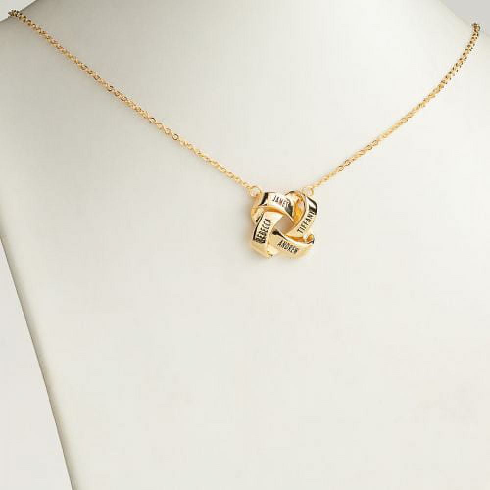 Personalized Planet Women's Gold Plated Interlocking Rings Name Pendant