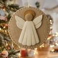 thumbnail image 5 of Handmade Nativity Scene Christmas Ornament, Felt Christmas Tree Decoration, 3.5 inch Diameter, Embroidered Cotton Linen, Religious Holiday Decorations, 5 of 6