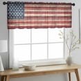 thumbnail image 2 of Vintage American Flag Valance Curtains for Kitchen/Living Room/Bathroom/Bedroom Window, Rod Pocket Small Topper Half Short Window Curtains Voile Sheer Scarf, Retro Red Blue Flag 54"x18", 2 of 8