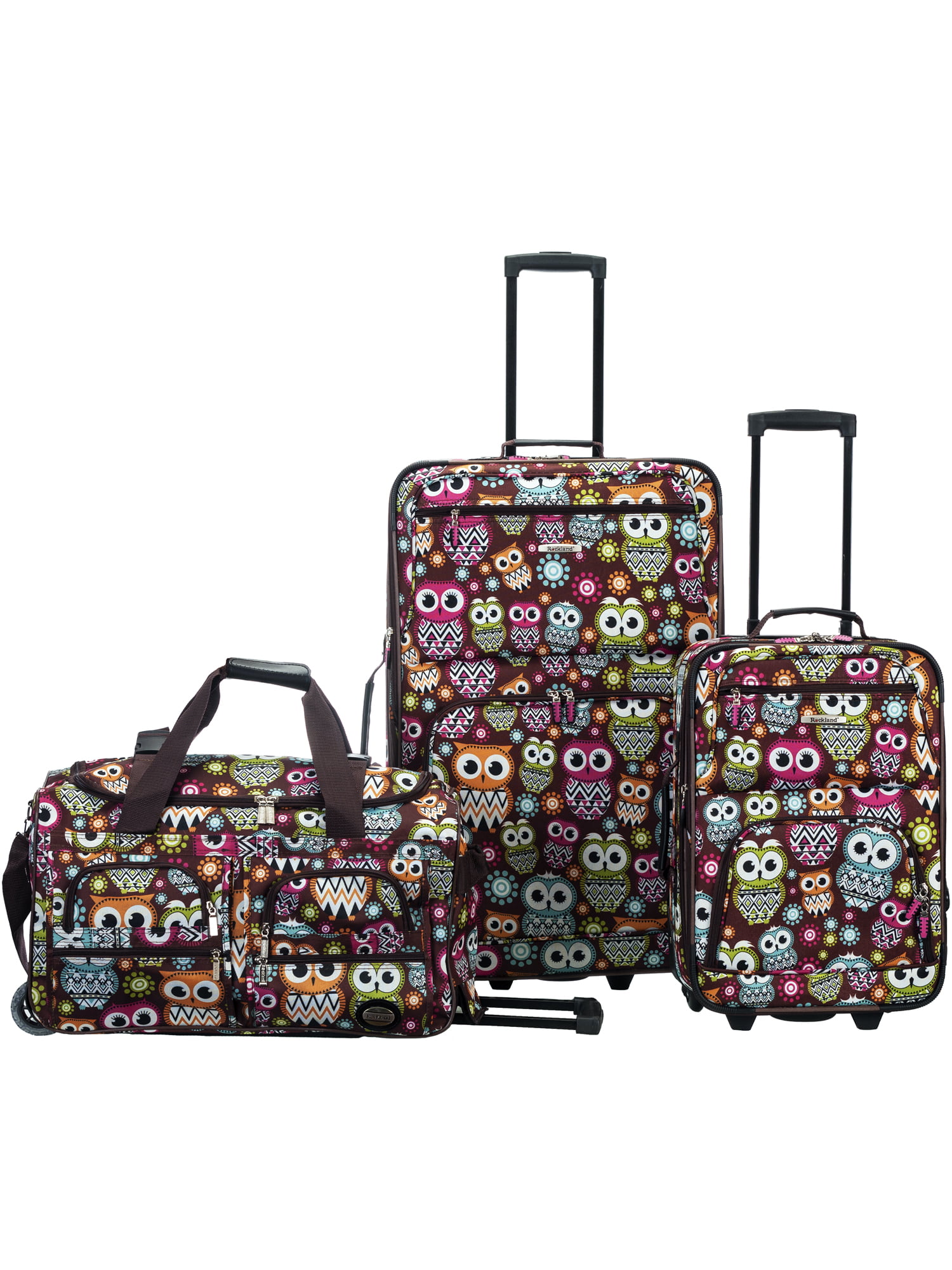 Rockland Spectra 3pc Softside Carry On Luggage Set - Owl