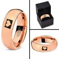 thumbnail image 4 of Tungsten Colorado The Centennial State Heart Band Ring 7mm Men Women Comfort Fit 18k Rose Gold Dome Polished, 4 of 4