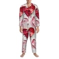 thumbnail image 3 of Lsque Textured Heart Abstract Art Pattern Long Sleeve Pajama Set for Men - Soft 2-Piece Sleepwear and Loungewear Set with Pockets, Comfy Nightwear-XX-Large, 3 of 7