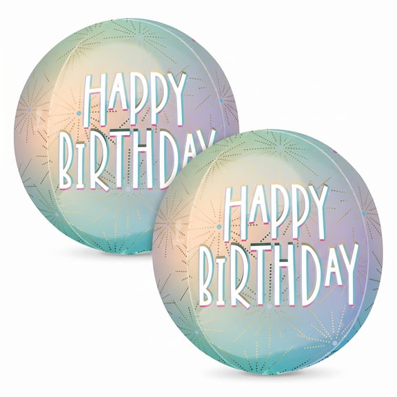 Anagram Birthday Foil Balloon Orbz Pastel Dream Circle 2 Count 16 Inch