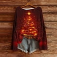 thumbnail image 2 of LMKIHUSA Chandails Boho d'Automne pour Femmes Mode Automne Mignons Pulls Graphiques Surdimensionnés Tricotés Col Rond Pulls Confortables Rouges, 2 of 4