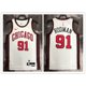 thumbnail image 1 of hot pressed nba Chicago Bulls No. 91 Rodman red classic basketball jersey Gao Jiahui unisex, 1 of 2
