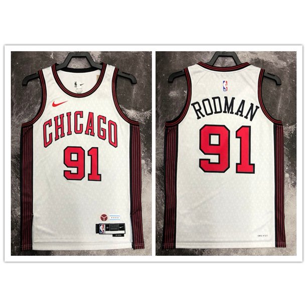 hot pressed nba Chicago Bulls No. 91 Rodman red classic basketball jersey Gao Jiahui unisex