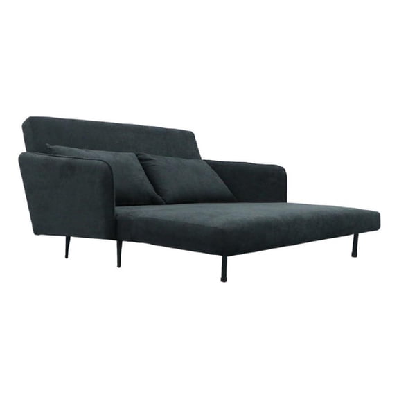Benjara 61" Linna Convertible Loveseat Sleeper w/ 2 Pillows - Black