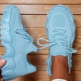 thumbnail image 4 of Women's Platform Slip On Sneakers Breathable Non Slip Running Shoes Lightweight Lace Up Athletic Shoes Gray Size 8.5, 4 of 8