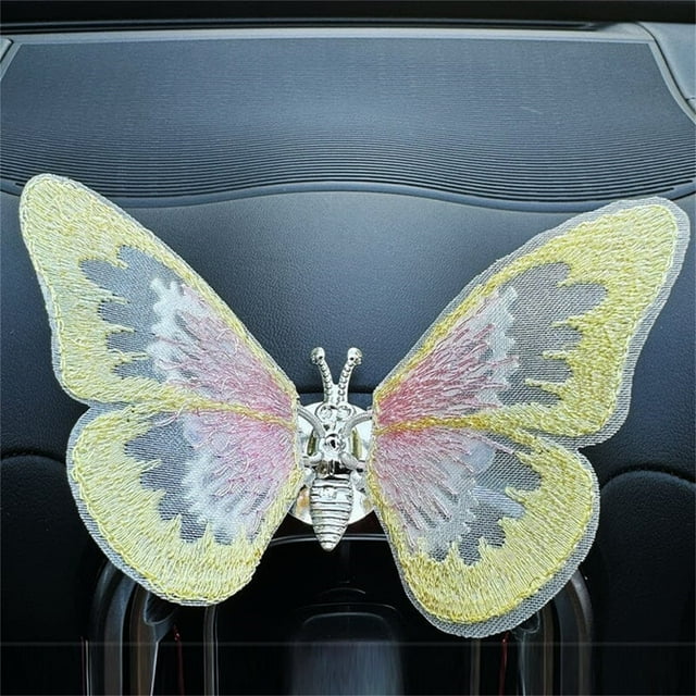 Ganfancp Mariposas Bordadas En Movimiento Mariposas para Decoración de Coches Adornos para Decoración de Interiores de Coches Regalos Ofertas Del Día Liquidación 1X Mariposa En Movimiento + Difusor d