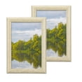 thumbnail image 1 of 2 Pcs Wood Picture Frames, 4 x 6 Inch Wooden Photo Frame, Photo Displays with Mat Glass Panel for Wall Tabletop Display, White Oak Color, 1 of 7