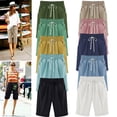 thumbnail image 5 of DPTALR Women's Summer Solid Five Points Large Size Cotton Linen Pants Casual Pants, 5 of 5