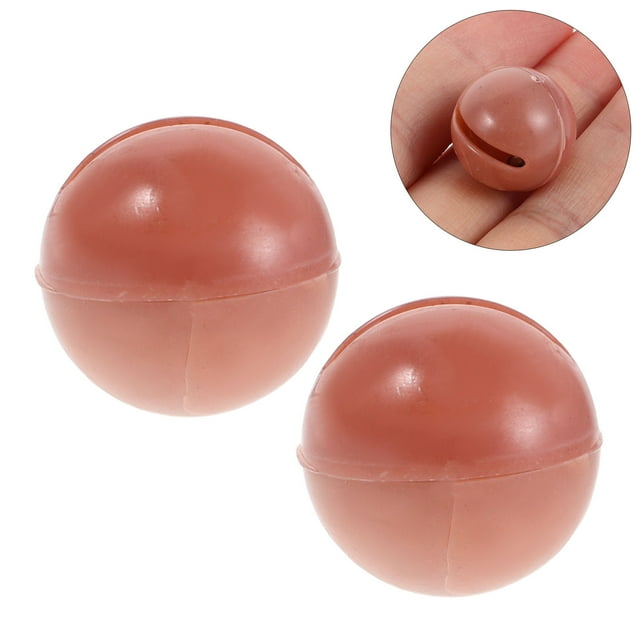 Minkissy 100Pcs Round Hand Bell Rattle Light Brown Plastic Noise Producer For Shaking Toys And Diy Projects