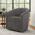 thumbnail image 2 of Odessa Barrel Style Swivel Accent chair in Ash Gray Performance Fabric, 2 of 9