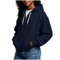 thumbnail image 4 of ylioge S-5X Plus Size Hoodies for Women with Pocket and Zipper Waffleknit Sweatshirts Womens Long Sleeve Solid Color Pullover Going-Out Hoodie Tops, 4 of 8