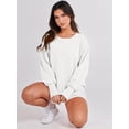 thumbnail image 4 of Women's Oversized Sweatshirt Crew Neck Long Sleeve Casual Slit Sloucthy Pullover Top Fall Clothes, 4 of 19