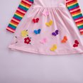 thumbnail image 4 of Enfants d'Hiver Robe Arc-en-Ciel Robe de Fille à Manches Longues, Rose 110cm, 4 of 5
