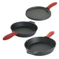 thumbnail image 6 of MegaChef Pre-Seasoned Cast Iron 6 Piece Set with Red Silicone Holders, 6 of 6