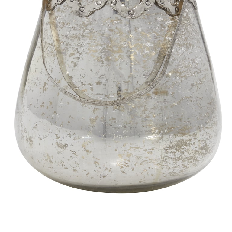 DecMode 3-Piece Silver Glass Candle Lantern Set photo 5
