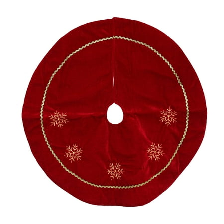 Snowflake Collection Tree Skirt - Northlight 24 in. Velvety Embroidered Snowflakes Tree Skirt