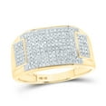 thumbnail image 2 of 10kt Yellow Gold Mens Round Diamond Rectangle Cluster Ring 1/2 Cttw, 2 of 2