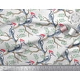 thumbnail image 2 of Soimoi White Rayon Fabric Leaves & Woodpecker Bird Printed Craft Fabric by the Yard 42 Inch Wide, 2 of 3