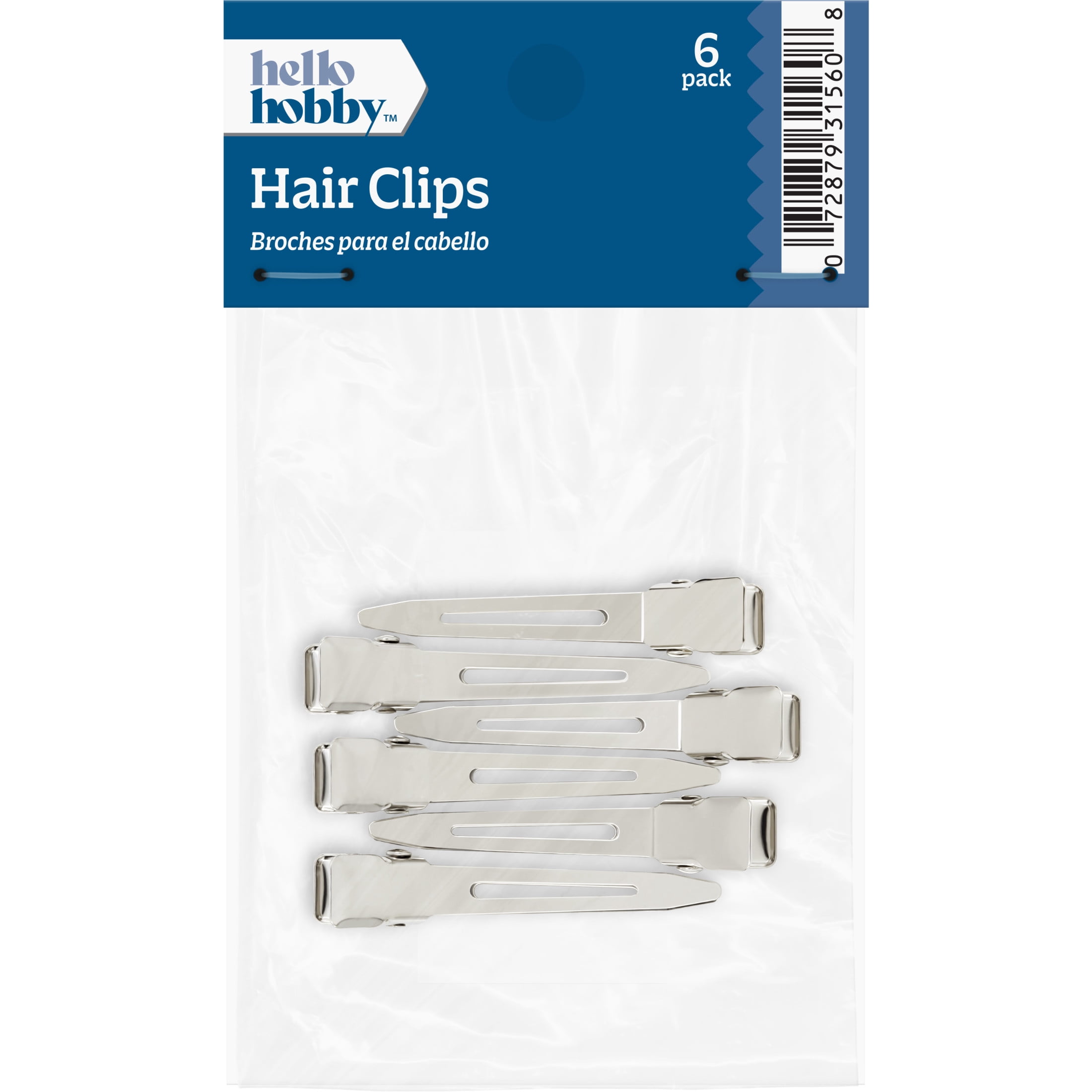 Hello Hobby Accessory Small Pointed Hair Clips, 6 pieces