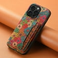 thumbnail image 2 of ELEHOLD for iPhone 15 Pro Max Leather Wallet Case,Cover with Retro Flower Pattern Built-in Card Slots Kickstand Shockproof Protective Phone Case for iPhone 15 Pro Max,Spring, 2 of 6
