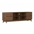 thumbnail image 4 of CorLiving Hollywood Mid-Century Modern Brown Engineered Wood TV Stand with Drawers for Most TVs up to 85": Large Media Console, TV Stand for Living Room, Contemporary TV Console Cabinet, 4 of 5