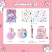 TCJJ Unicorn Diary with Lock and Key,Tie-Dye Fuzzy Journal, Hardcover Notebook with 160 Pages,Cute Stationery Unicorn Gift, Christmas Birthday Gift