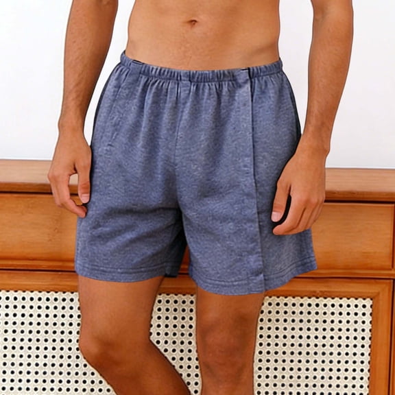 Mens Cotton Shorts Elastic Waist Soft Pajama Shorts Breathable Sleepwear Lounge Shorts Comfortable Casual Yoga Gym Training Outfits