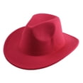 thumbnail image 2 of Wuxian Men Retro Western Cowboy Hat Solid Color Adjustable Strap Outdoor Fashionable Lightweight Classic Shapeable Wide Brim Cattleman Caps Festival Party Jazz Bowler Hat,Hot Pink,One Size, 2 of 3
