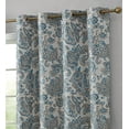 thumbnail image 2 of THD Paisley Faux Silk 100% Blackout Thermal Lined Energy Efficient Curtain Grommet Panels - Pair, 2 of 30