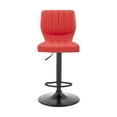 thumbnail image 3 of Bardot Adjustable Height Red Faux Leather Swivel Bar Stool, 3 of 5