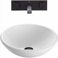 thumbnail image 5 of Vigo White Phoenix Stone Glass Vessel Sink with Antique Rubbed Bronze Wall Mount Faucet, 5 of 6