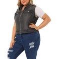 thumbnail image 4 of Agnes Orinda Plus Size Denim Vest for Women Sleeveless Zip Up Button Down Jeans Jacket Vest 3X Gray, 4 of 7