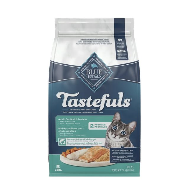 BLUE Tastefuls Adult Cat Multi-Protein Salmon & Ocean Fish Recipe, 5 lb