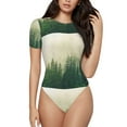 thumbnail image 2 of Picia Fog Forest Womens One Piece Swimsuits Modest Tummy Control Bathing Suits Lace Up Slimming Swim Suit-XX-Large, 2 of 9