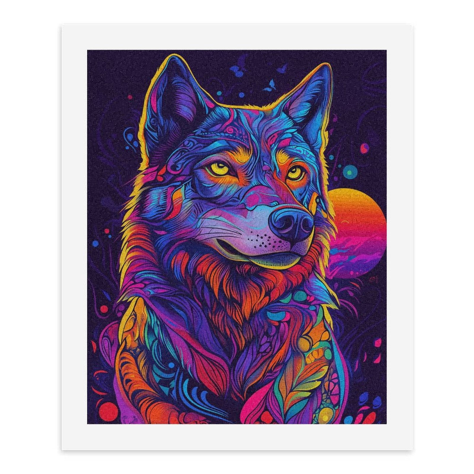 Paint By Numbers Kit for Adults Beginner - DIY Colorful Abstract Wolf Art Design Canvas Painting Kits for Adults, Frameless Paint By Number for Adults for Home Wall Decor 16x20 Inch