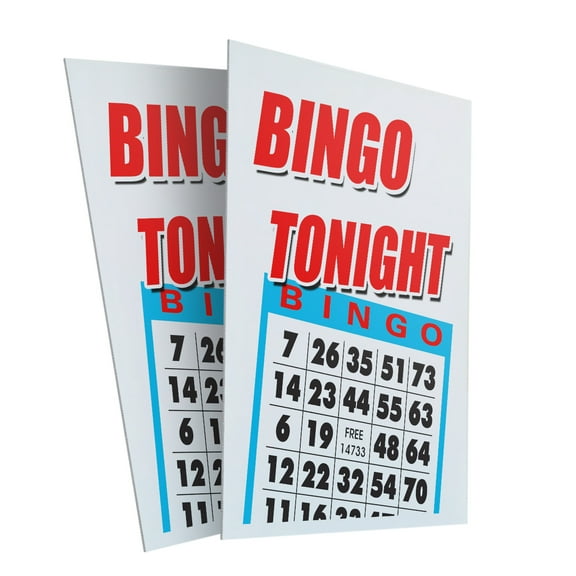 Bingo Tonight (2-PACK) 24" x 36" Plastic Signs | Sign Insert 4mm Corrugated Plastic Signs Storefront Window Poster