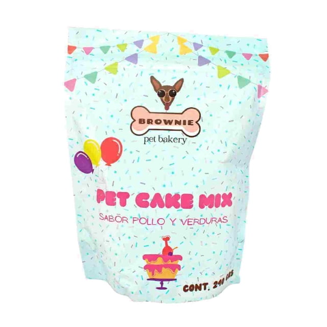 Pastel para perro Brownie 260 grs harina sabor pollo-verduras