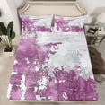thumbnail image 2 of Manfei Vintage Oil Printing Twin Sheet Sets, Plum Abstract Ombre Twin Fitted Sheet, Teens Kids Adult Men Women Flat Sheet, Microfiber Bedroom Decor, 3-Piece, 2 of 7