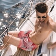 thumbnail image 2 of luoweisi Men's Beach Shorts Quick Dry Swim Trunks with Mesh Lining Coral L, 2 of 5