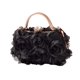 thumbnail image 3 of Bolso de flores con bolso compacto de correa de cadena para llaves del teléfono celular de la boda del baile de graduación Negro, 3 of 8