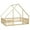 Grey/White/Natural, variant on Twin Floor Bed for Kids Toddlers, Wooden Montessori Bed Frame with Roof and Fence Guardrails, Playhouse Bed Tent Bed for Boys Girls Bedroom, Easy Assembly, White