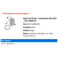 thumbnail image 2 of Right Fuel Pump - Compatible with 2007 - 2010 BMW X3 2008 2009, 2 of 2