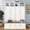 White, variant on HICOMILA 76.7" H Farmhouse Hall Tree with Bench & Cabinet, 4-in-1 Entryway Storage Organizer with Coat Rack, Cubbies & Hooks, MDF Construction, Black / White