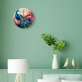 thumbnail image 4 of 14 Inch Wall Clock Battery Operated Silent Clock Decorative for Office, Kitchen, Outdoor, Living Room，Multicolored Peacock Oil Painting Art, 4 of 4