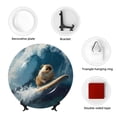 thumbnail image 4 of Kdxio Surfing Guinea Pig Bone China Decorative Plate Ceramic Decorative Plate for Home Office Wall Stand Decorative Plates for Home Bedroom-10in, 4 of 6